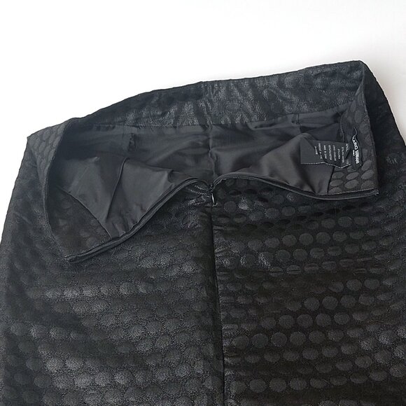 Black pencil skirt with back slit - Lined - brocade jacquard lurex fabric - Picture 4 of 6